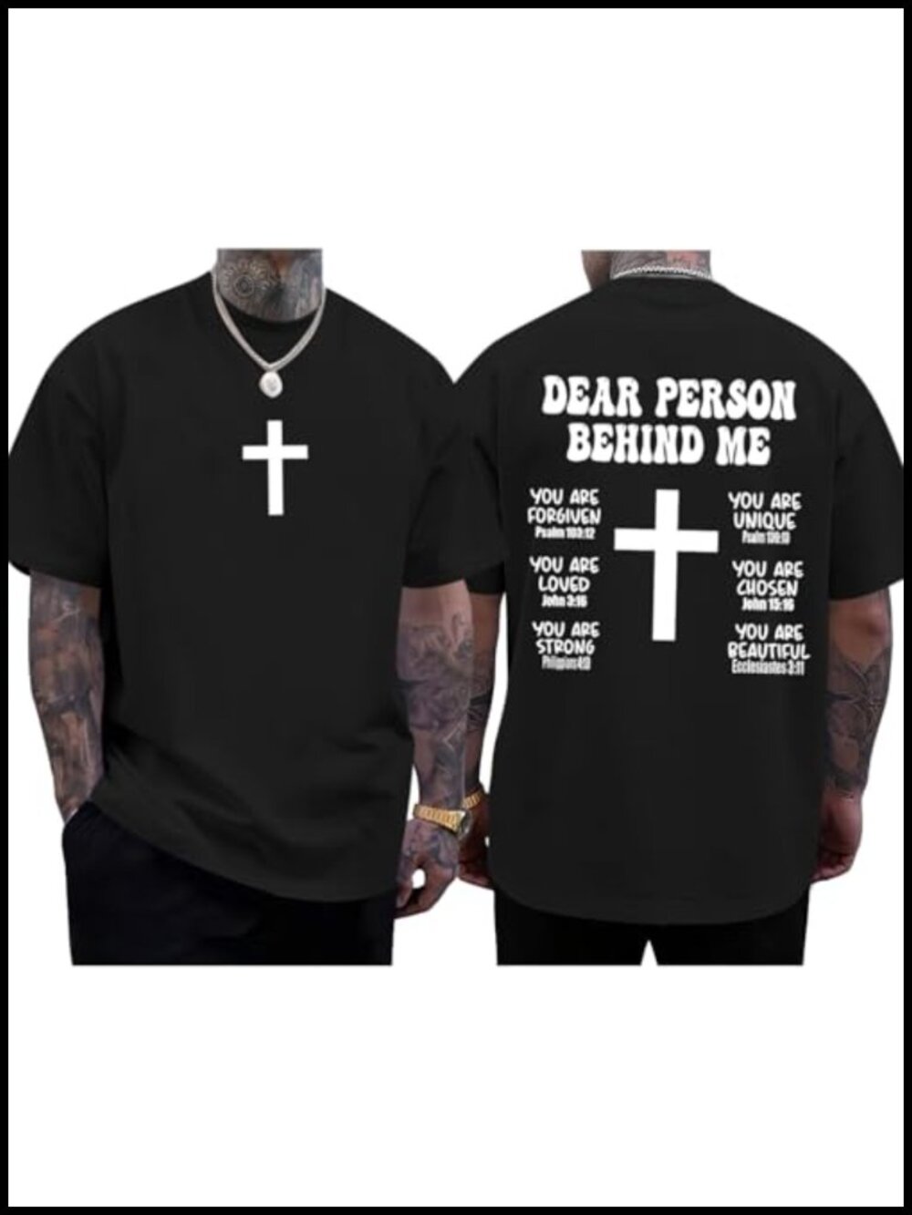 Men's Christian Graphic T-Shirt Cotton Crew Neck Loose Fit Short Sleeve